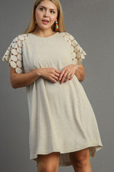 Umgee Full Size Round Neck Mini Dress Plus Size OutfitFlow